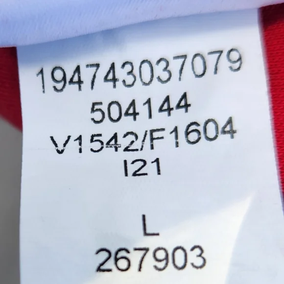 Men's Lands' End 100% cotton mock turtleneck Size L (42-44) Red & Black - Picture 5 of 8